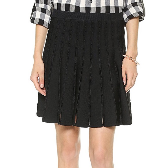 Alice + Olivia pleated cable knit skirt